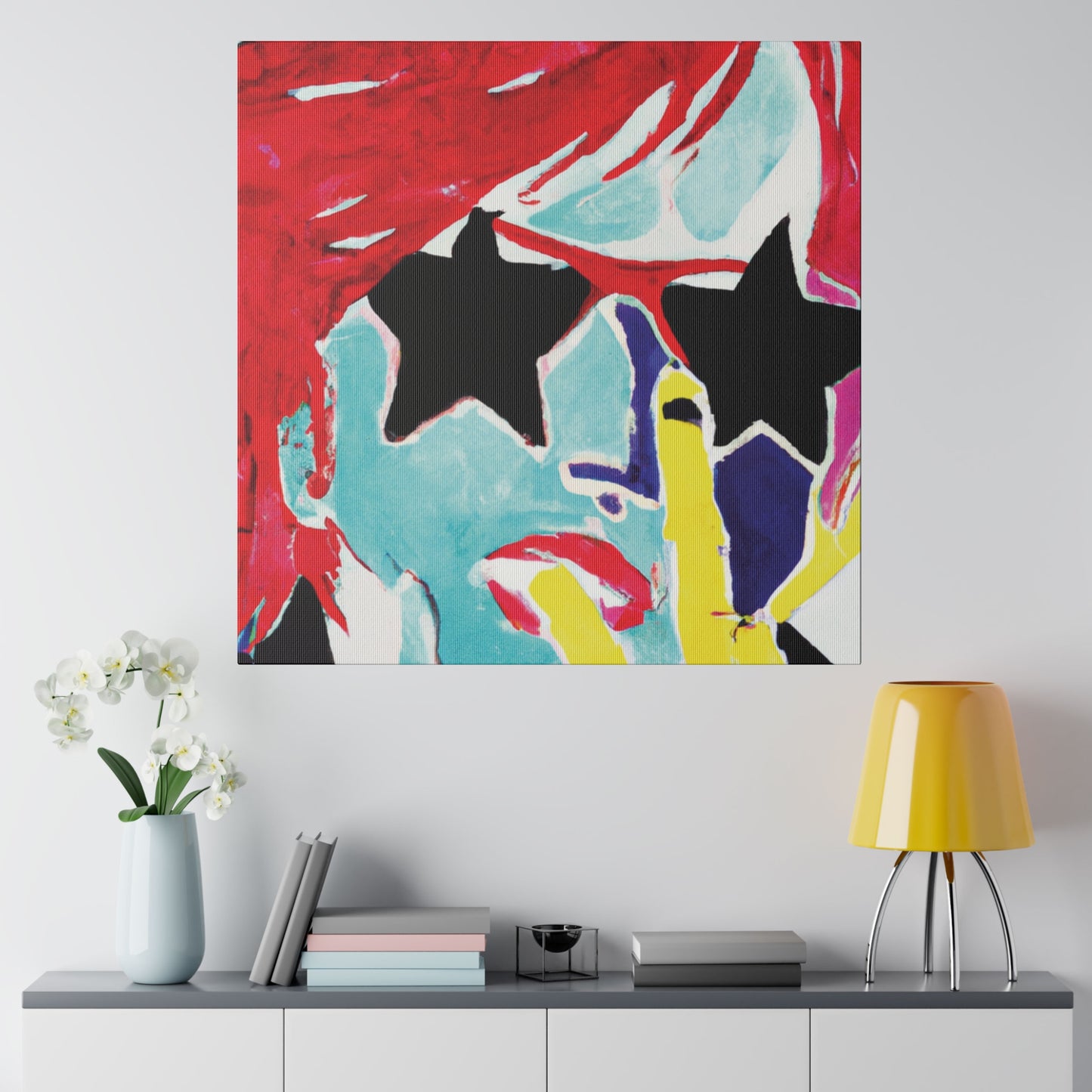 2748V - Rockstar Painting Print | Face | Abstract | Poster | Home Decor | Wall Art | Music Art | Canvas