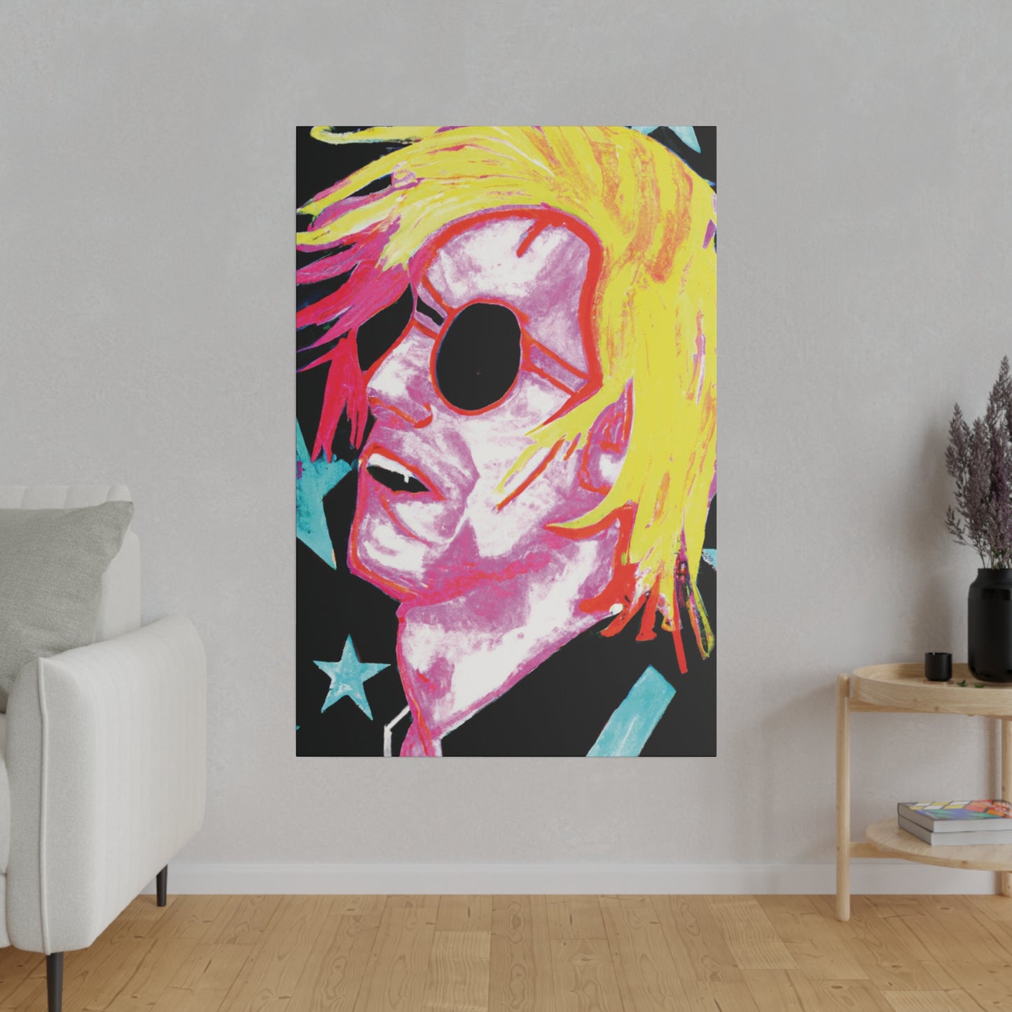 5123P - Rockstar Painting Print | Face | Abstract | Poster | Home Decor | Wall Art | Music Art | Canvas