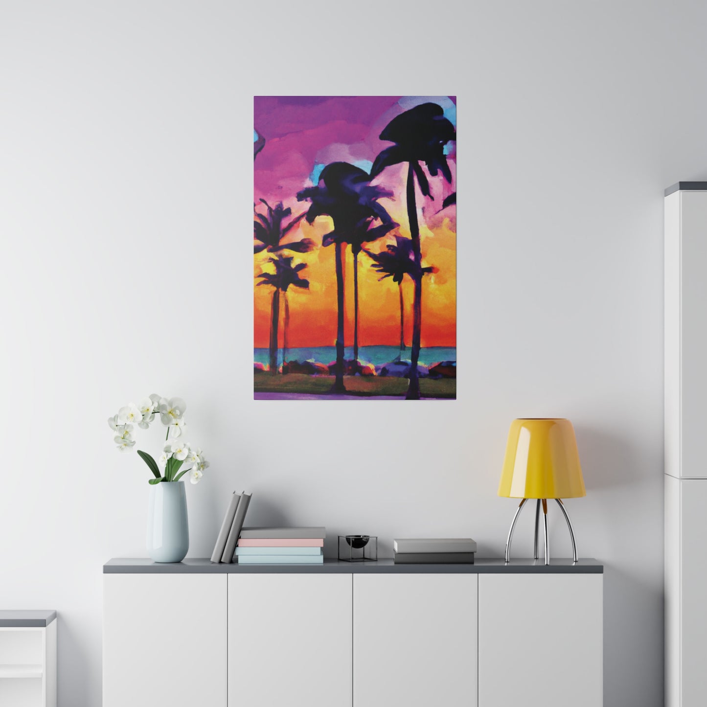9824V - Miami Beach Sunset Painting Print | Miami | Beach | Sunset | Poster | Home Decor | Wall Art | Canvas