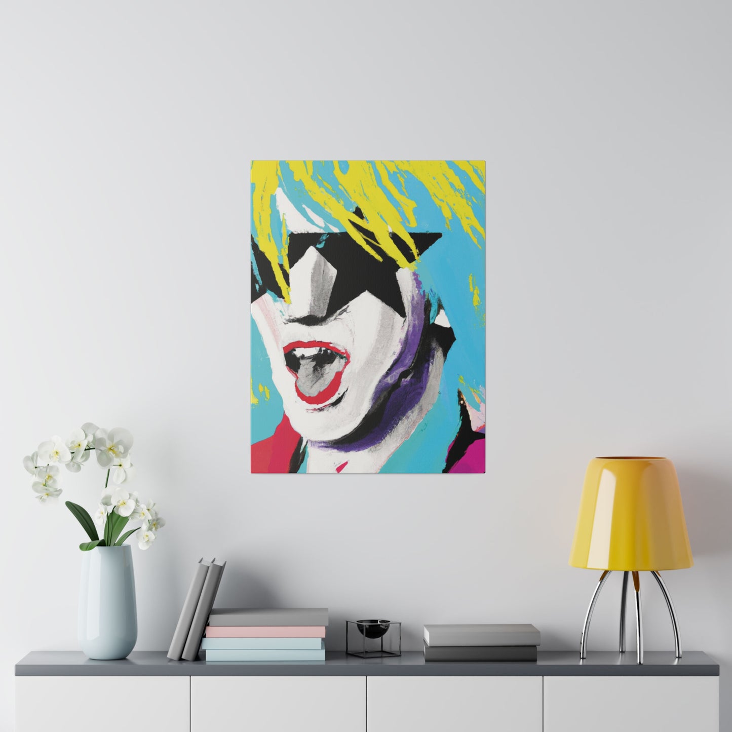 8736P - Rockstar Painting Print | Face | Abstract | Poster | Home Decor | Wall Art | Music Art | Canvas