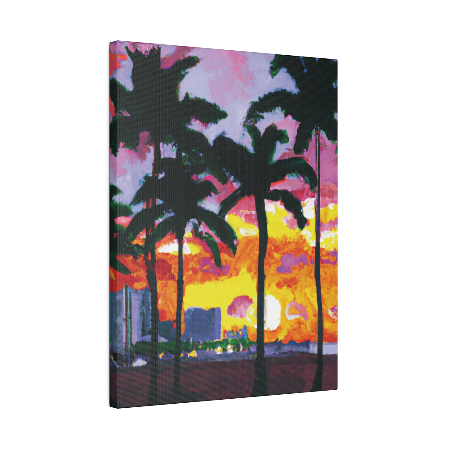 6342T - Miami Beach Sunset Painting Print | Miami | Beach | Sunset | Poster | Home Decor | Wall Art | Canvas