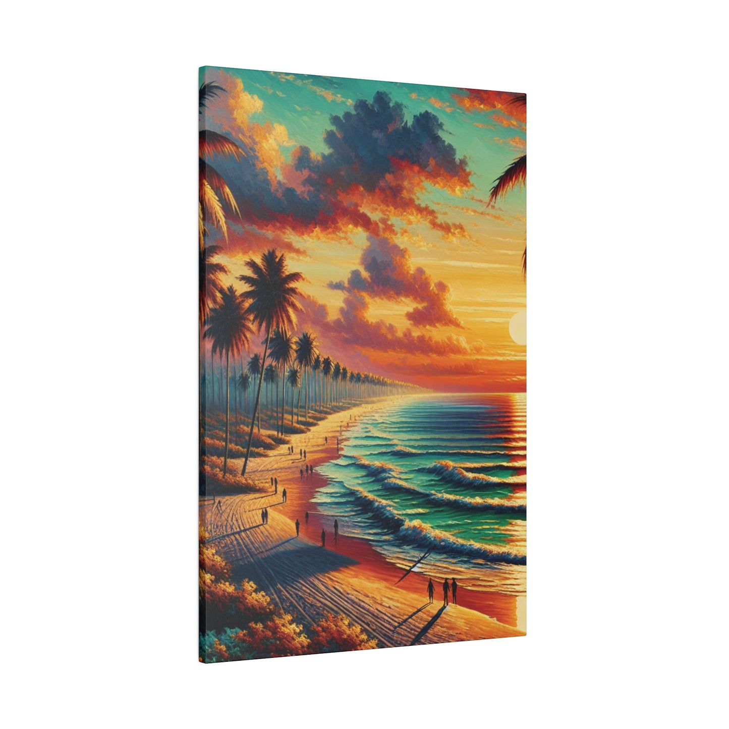 4832K - miami beach art, sunset background, ocean art work, beach art work, sunset designs, miami beach painting, miami beach print