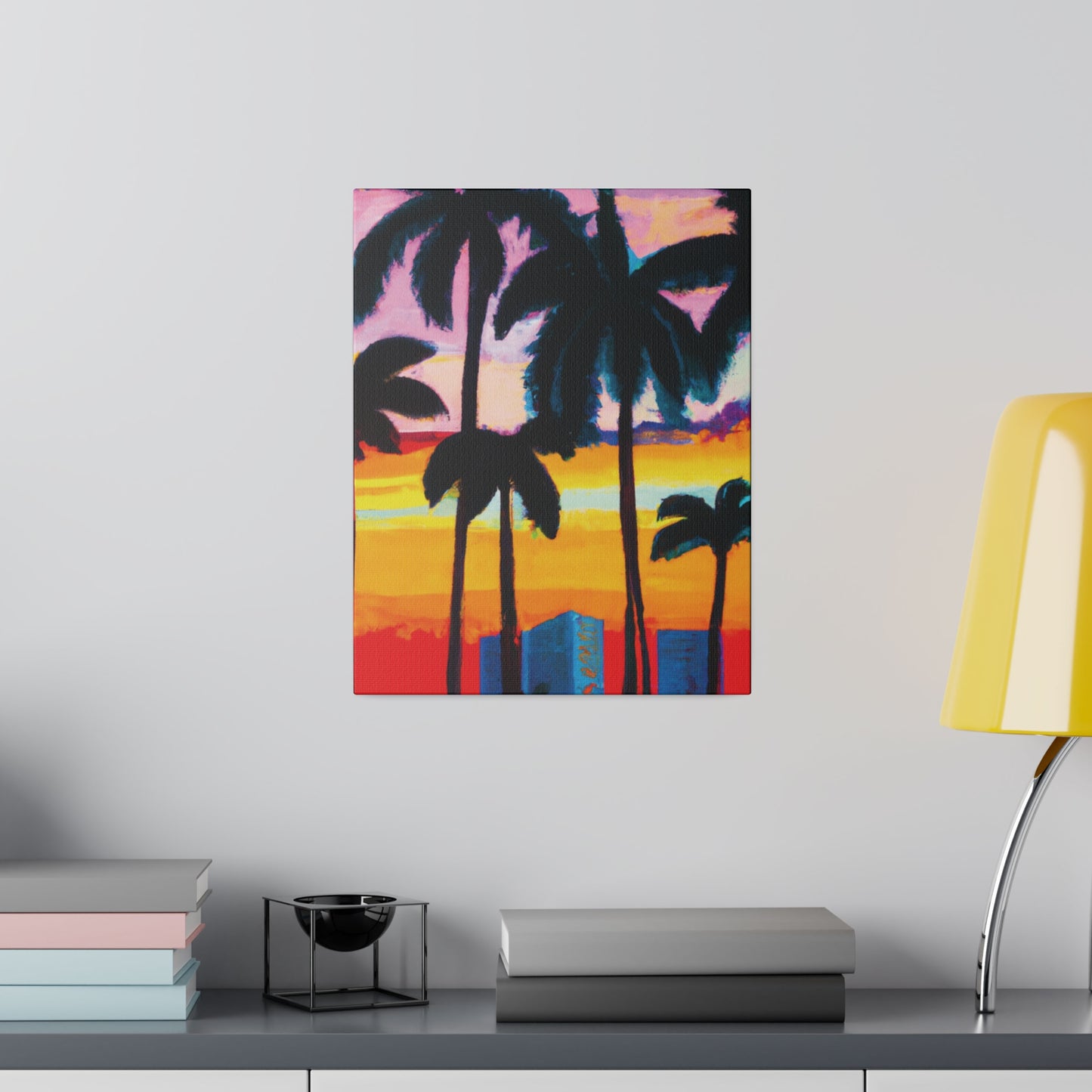 6891Y - Miami Beach Sunset Painting Print | Miami | Beach | Sunset | Poster | Home Decor | Wall Art | Canvas