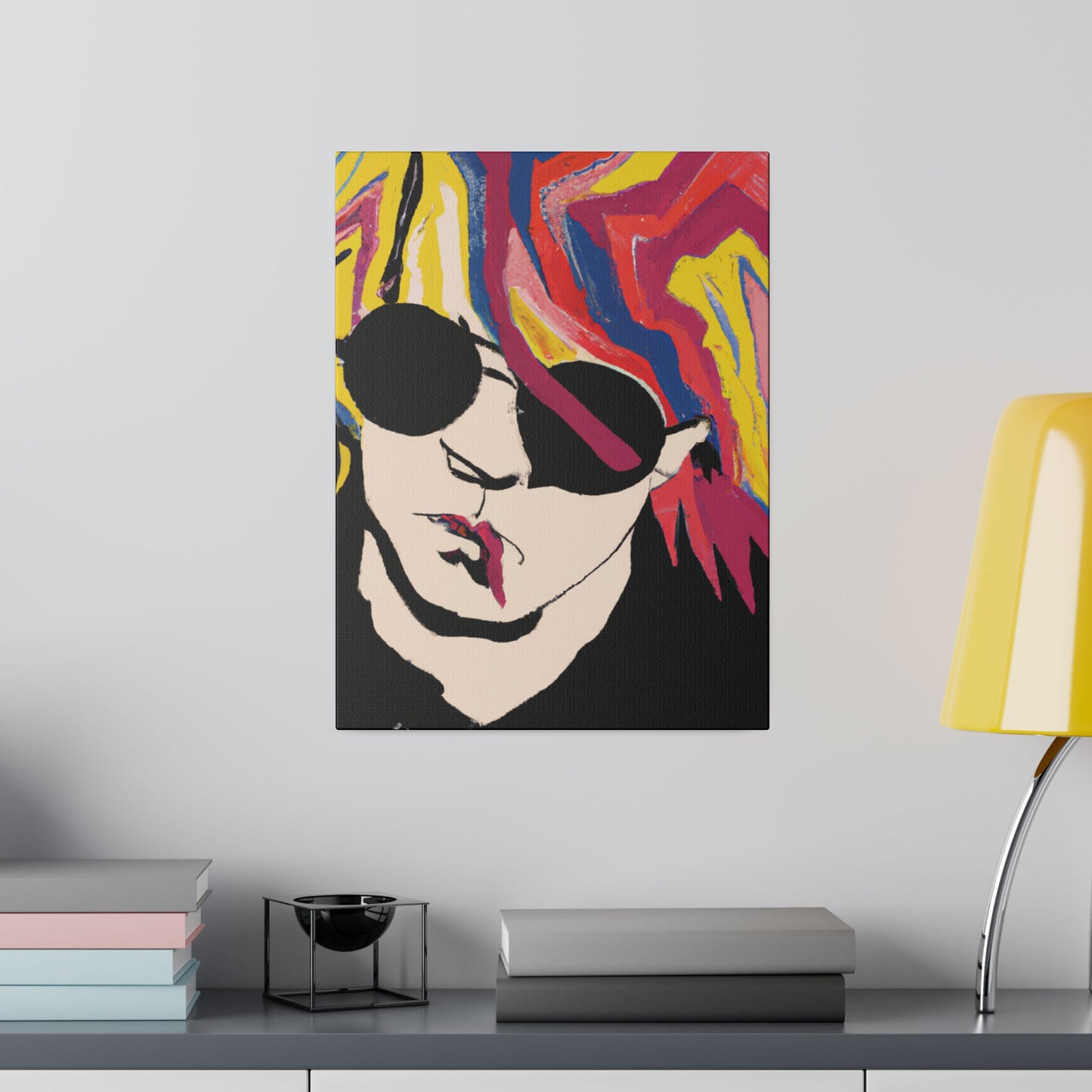 4112A - Rockstar Painting Print | Face | Abstract | Poster | Home Decor | Wall Art | Music Art | Canvas