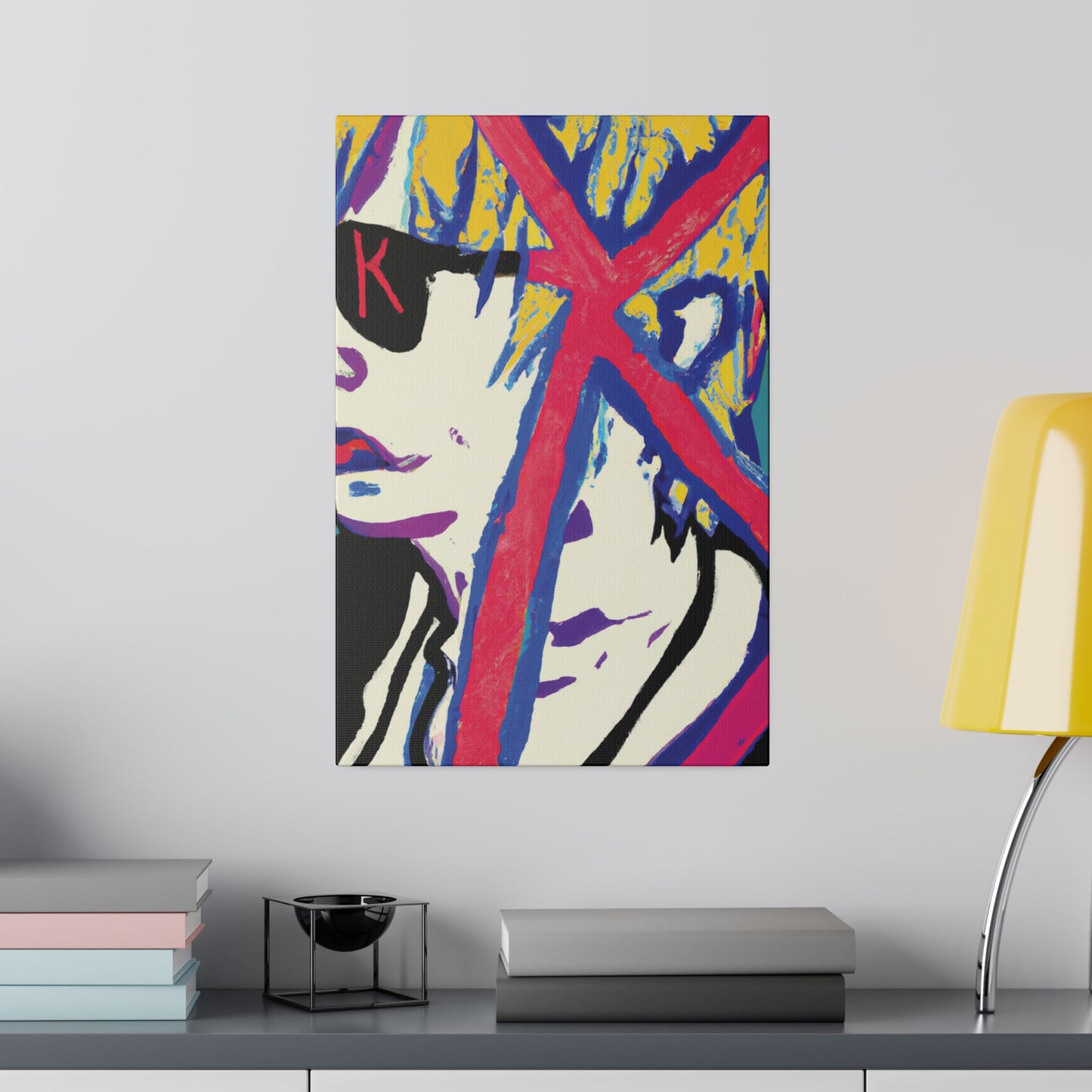 2460Y - Rockstar Painting Print | Face | Abstract | Poster | Home Decor | Wall Art | Music Art | Canvas