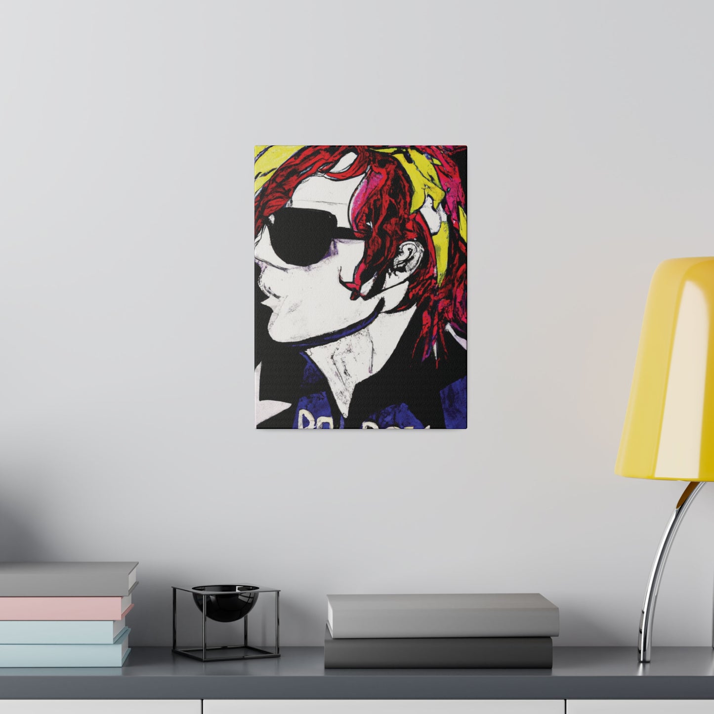 7561C - Rockstar Painting Print | Face | Abstract | Poster | Home Decor | Wall Art | Music Art | Canvas