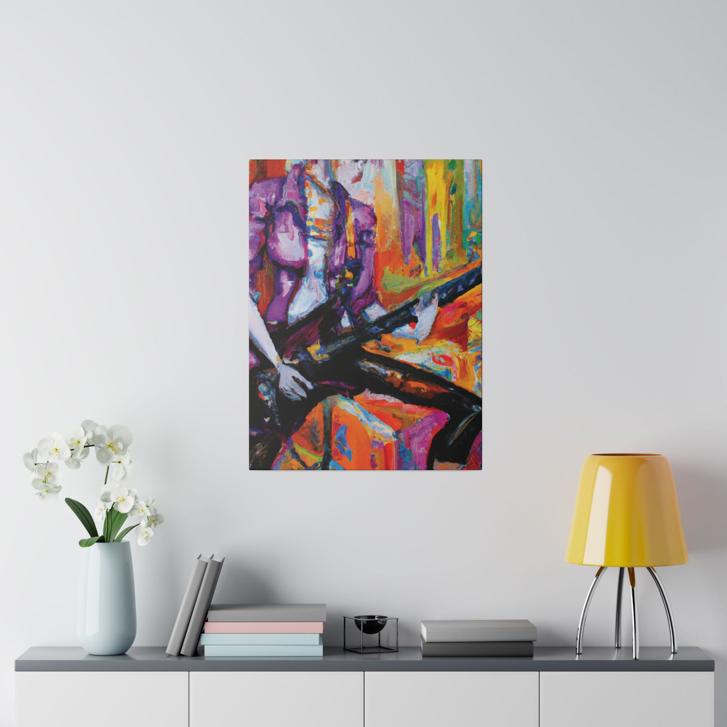 477F - Rockstar Oil Painting Style Print | Poster | Home Decor | Wall Art | Music Art | Canvas
