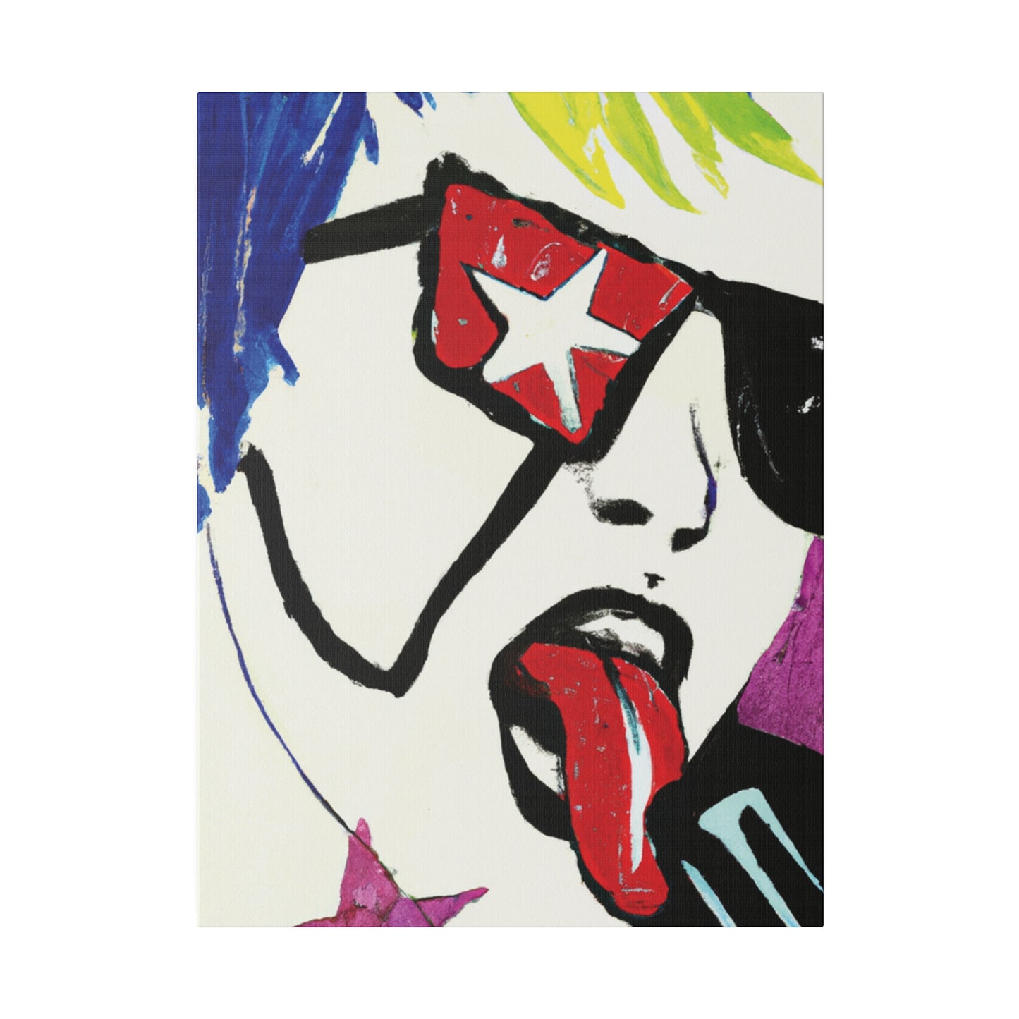 2035C - Rockstar Painting Print | Face | Abstract | Poster | Home Decor | Wall Art | Music Art | Canvas