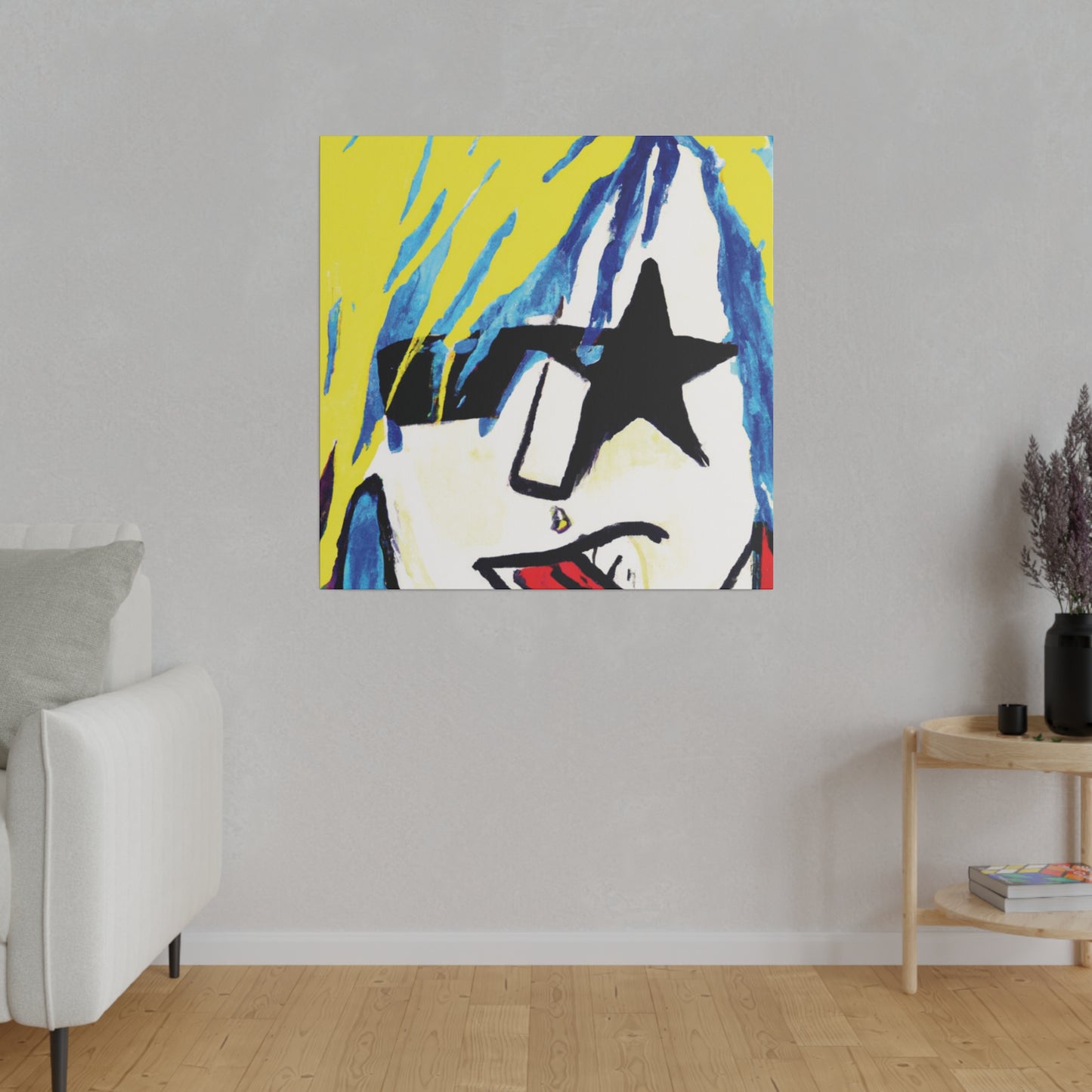 8584V - Rockstar Painting Print | Face | Abstract | Poster | Home Decor | Wall Art | Music Art | Canvas