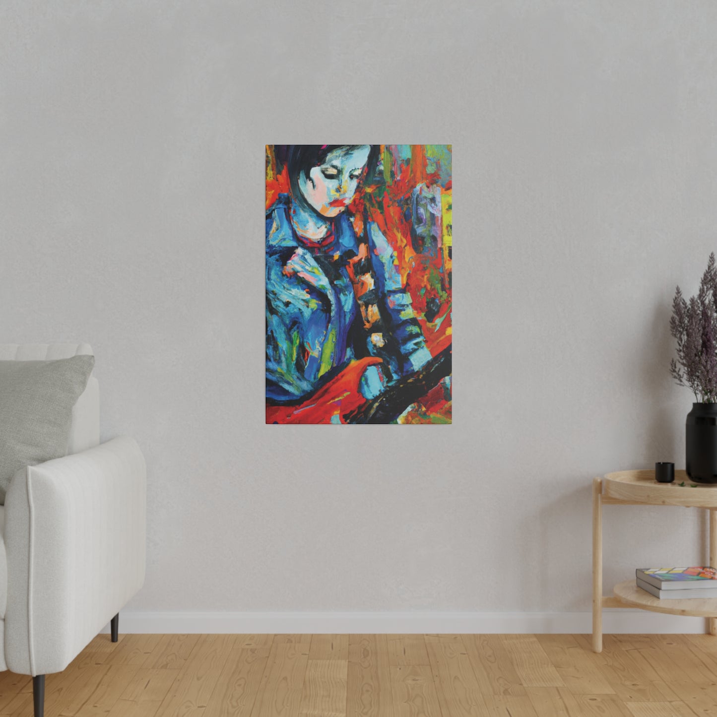 3759K - Rockstar Oil Painting Style Print | Poster | Home Decor | Wall Art | Music Art | Canvas