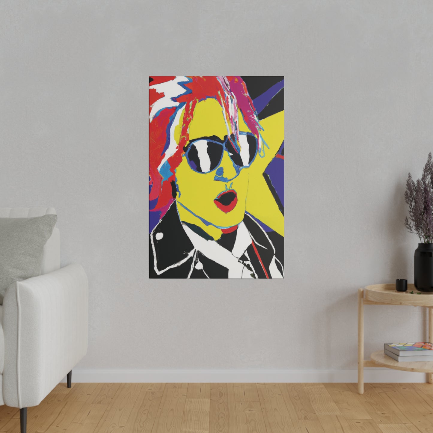 7348X - Rockstar Painting Print | Face | Abstract | Poster | Home Decor | Wall Art | Music Art | Canvas