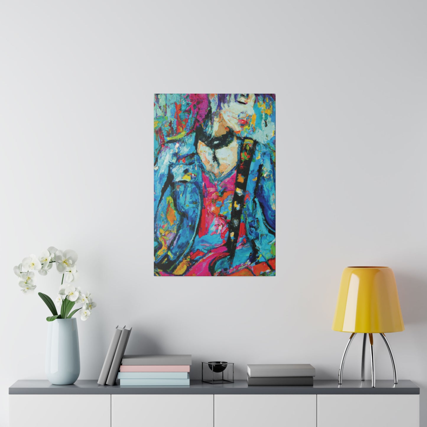 8374W - Rockstar Oil Painting Style Print | Poster | Home Decor | Wall Art | Music Art | Canvas