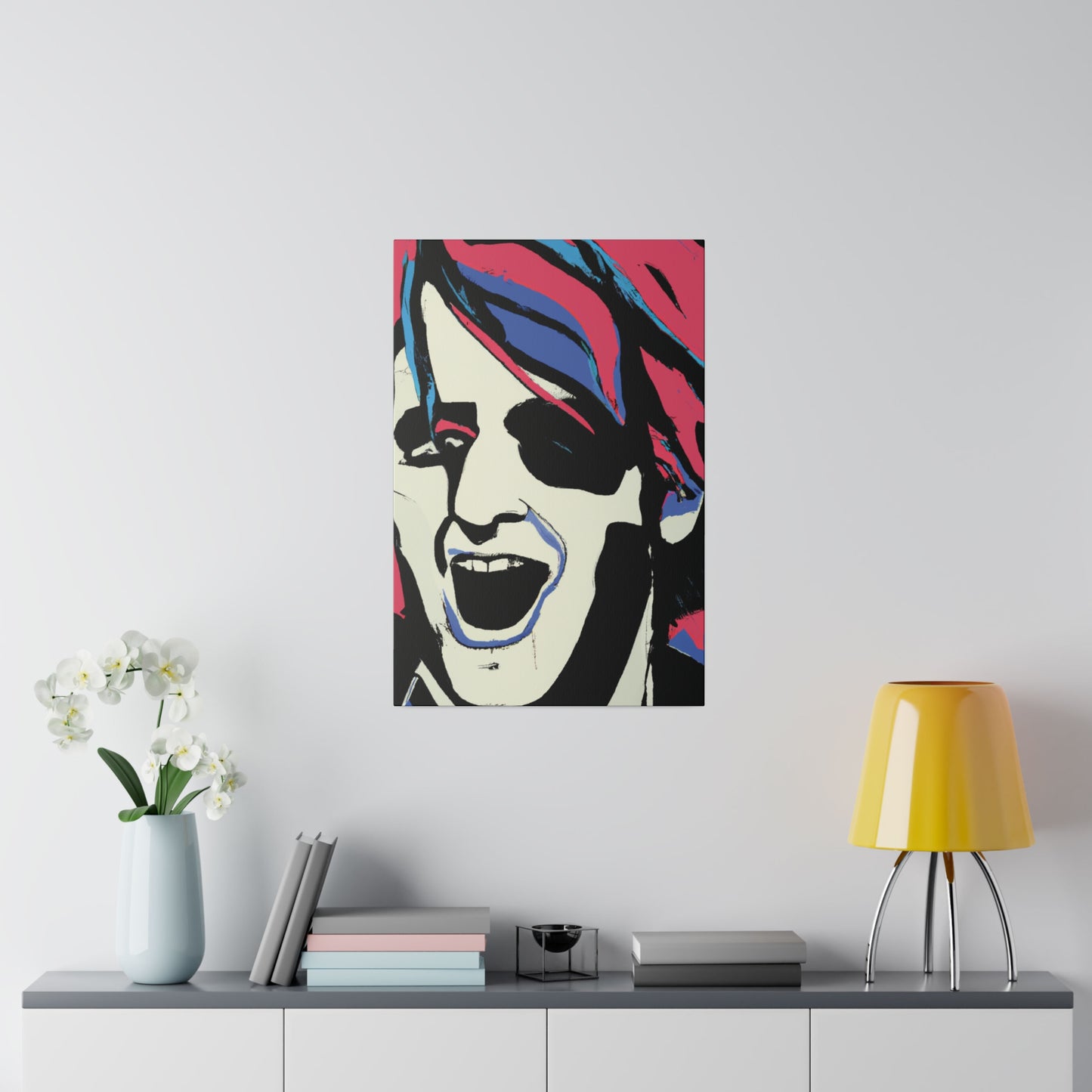 4318K - Rockstar Painting Print | Face | Abstract | Poster | Home Decor | Wall Art | Music Art | Canvas