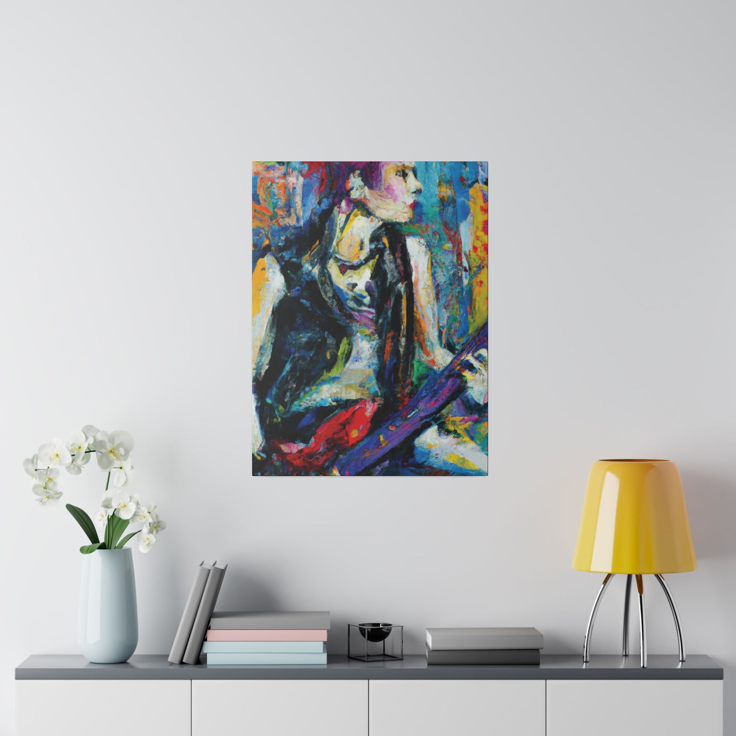 344U - Rockstar Oil Painting Style Print | Poster | Home Decor | Wall Art | Music Art | Canvas