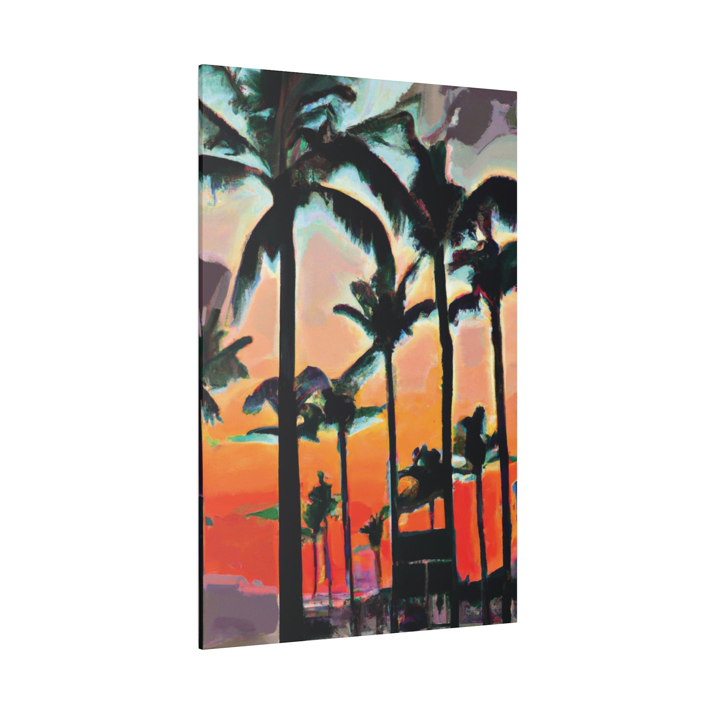 4891A - Miami Beach Sunset Painting Print | Miami | Beach | Sunset | Poster | Home Decor | Wall Art | Canvas