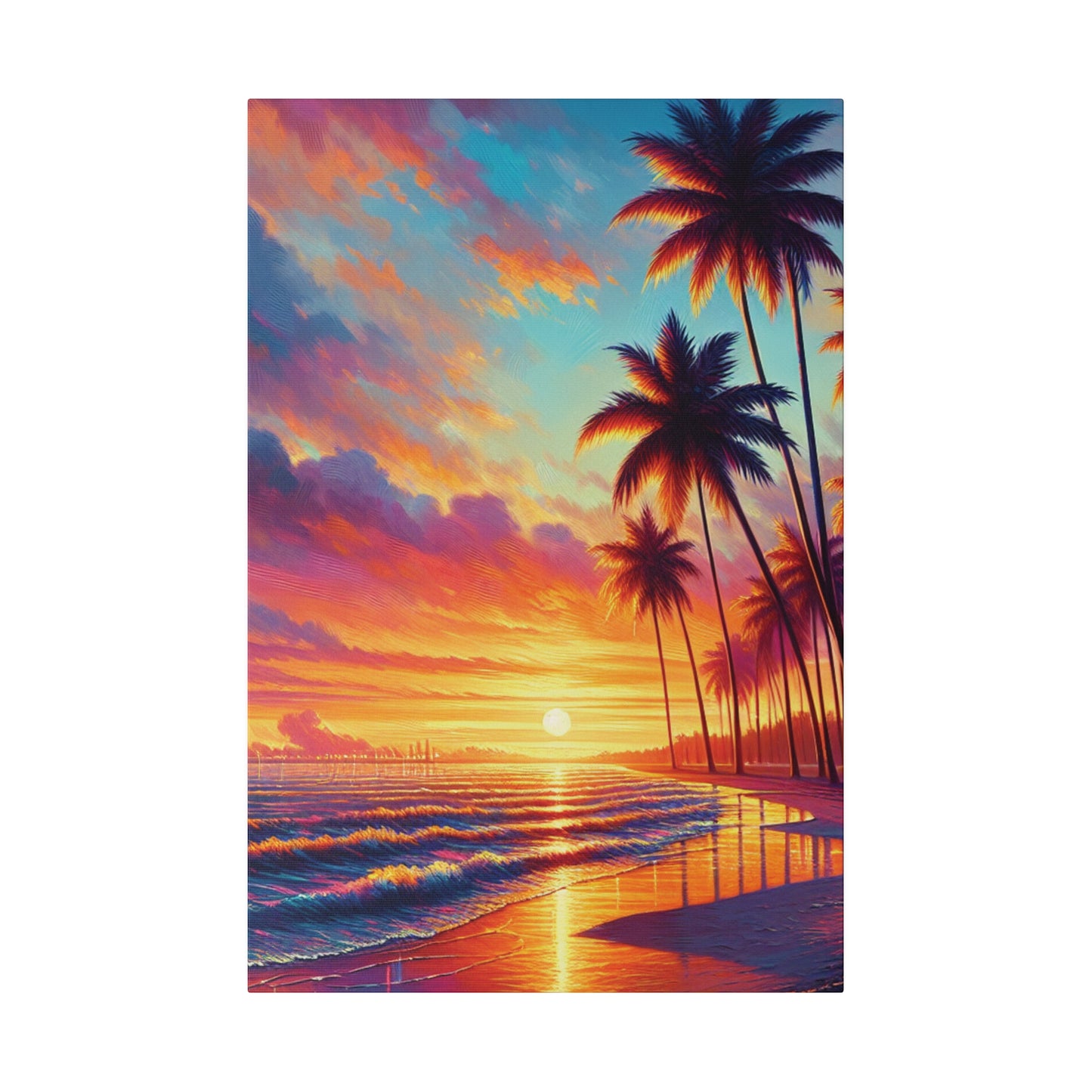 2398K - miami beach art, sunset background, ocean art work, beach art work, sunset designs, miami beach painting, miami beach print