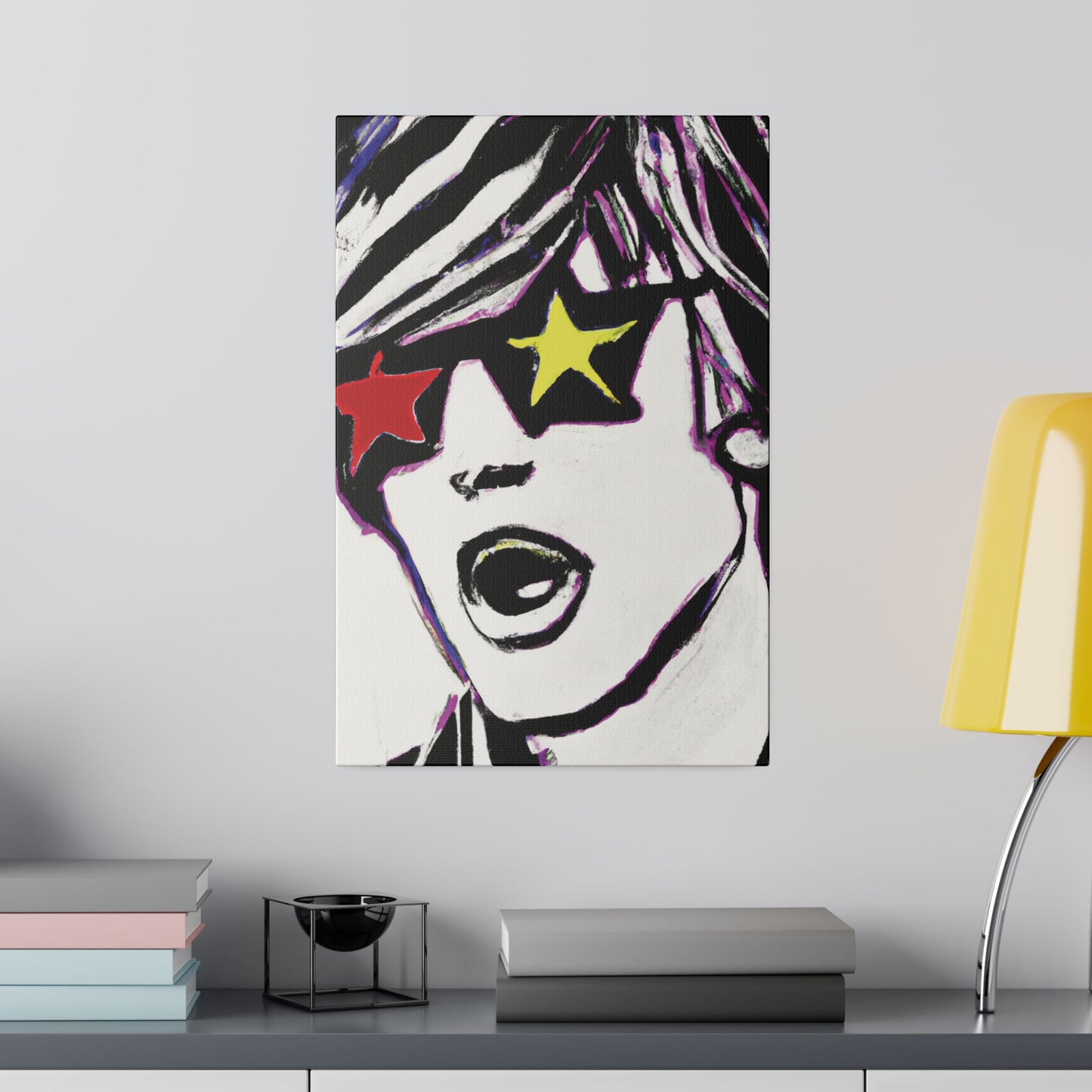 4532A - Rockstar Painting Print | Face | Abstract | Poster | Home Decor | Wall Art | Music Art | Canvas