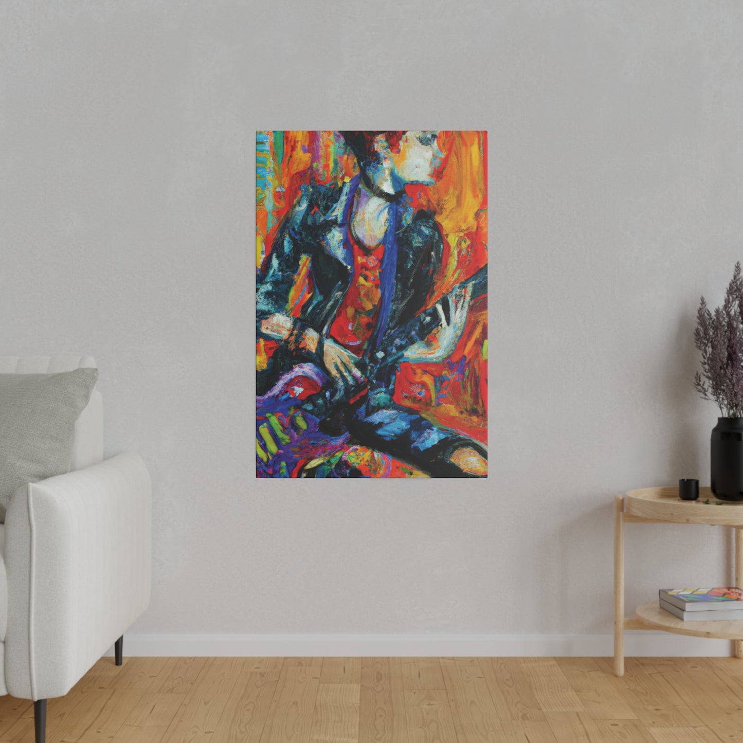 7348F - Rockstar Oil Painting Style Print | Poster | Home Decor | Wall Art | Music Art | Canvas