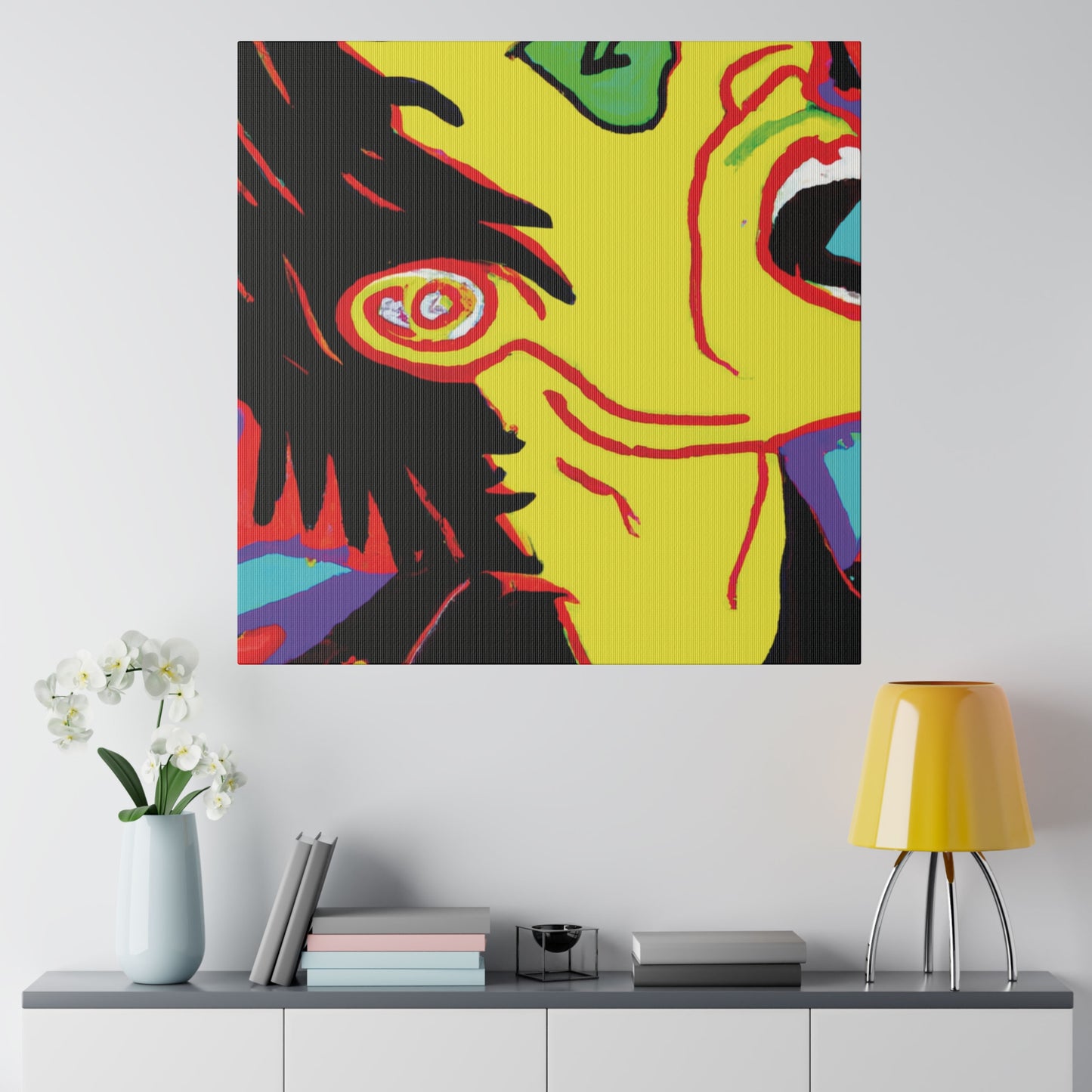 7354H - Rockstar Painting Print | Face | Abstract | Poster | Home Decor | Wall Art | Music Art | Canvas