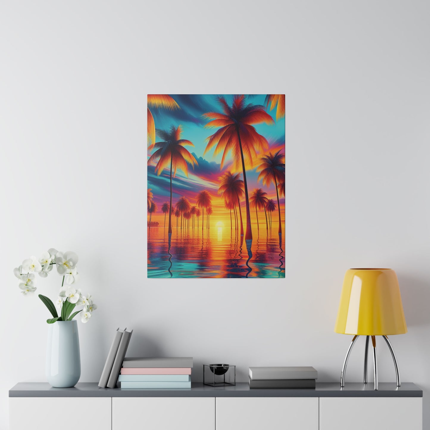 8235F - Miami Beach Sunset Painting Print | Miami | Beach | Sunset | Poster | Home Decor | Wall Art | Canvas