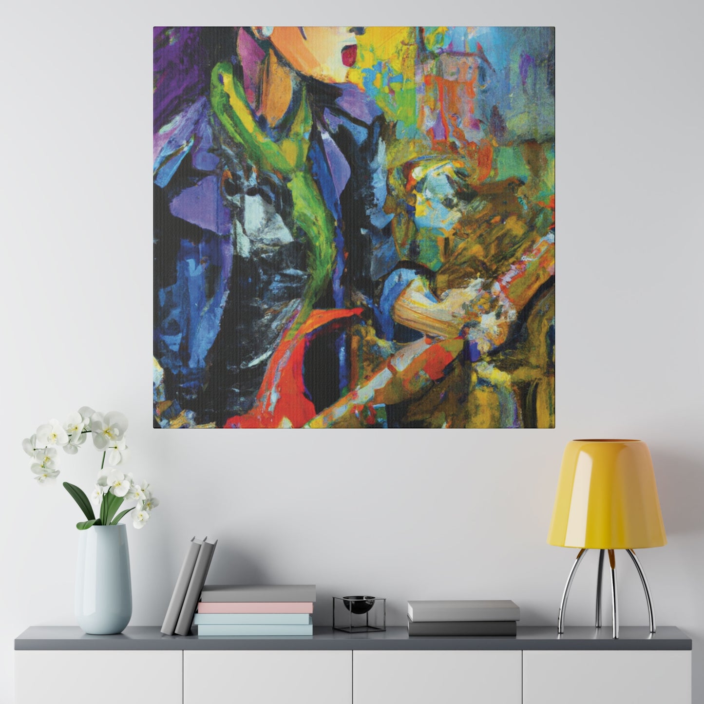 2047V - Rockstar Oil Painting Style Print | Poster | Home Decor | Wall Art | Music Art | Canvas