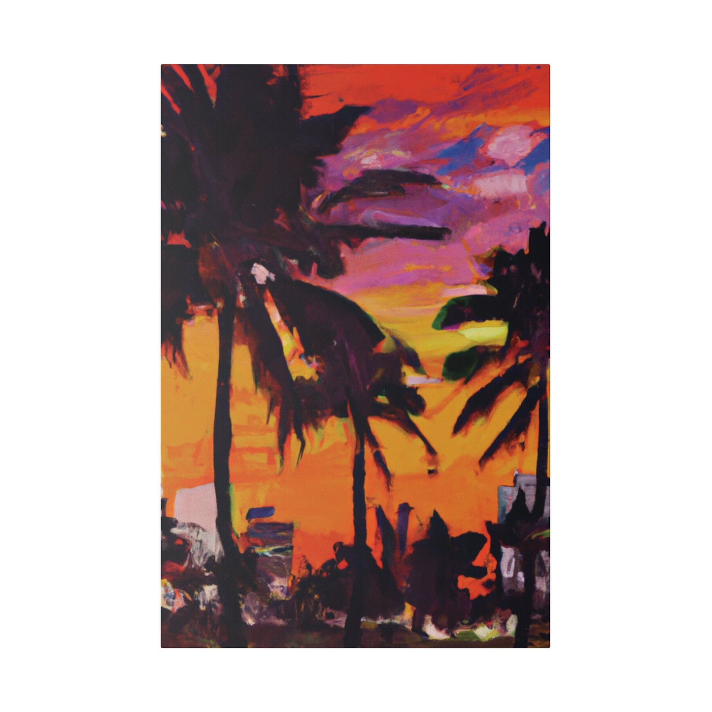 8409A - Miami Beach Sunset Painting Print | Miami | Beach | Sunset | Poster | Home Decor | Wall Art | Canvas