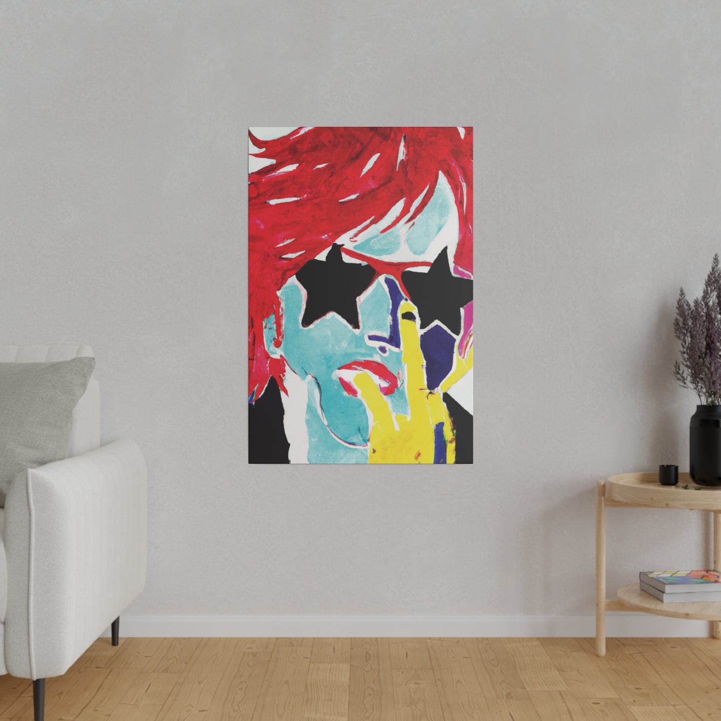 2748V - Rockstar Painting Print | Face | Abstract | Poster | Home Decor | Wall Art | Music Art | Canvas