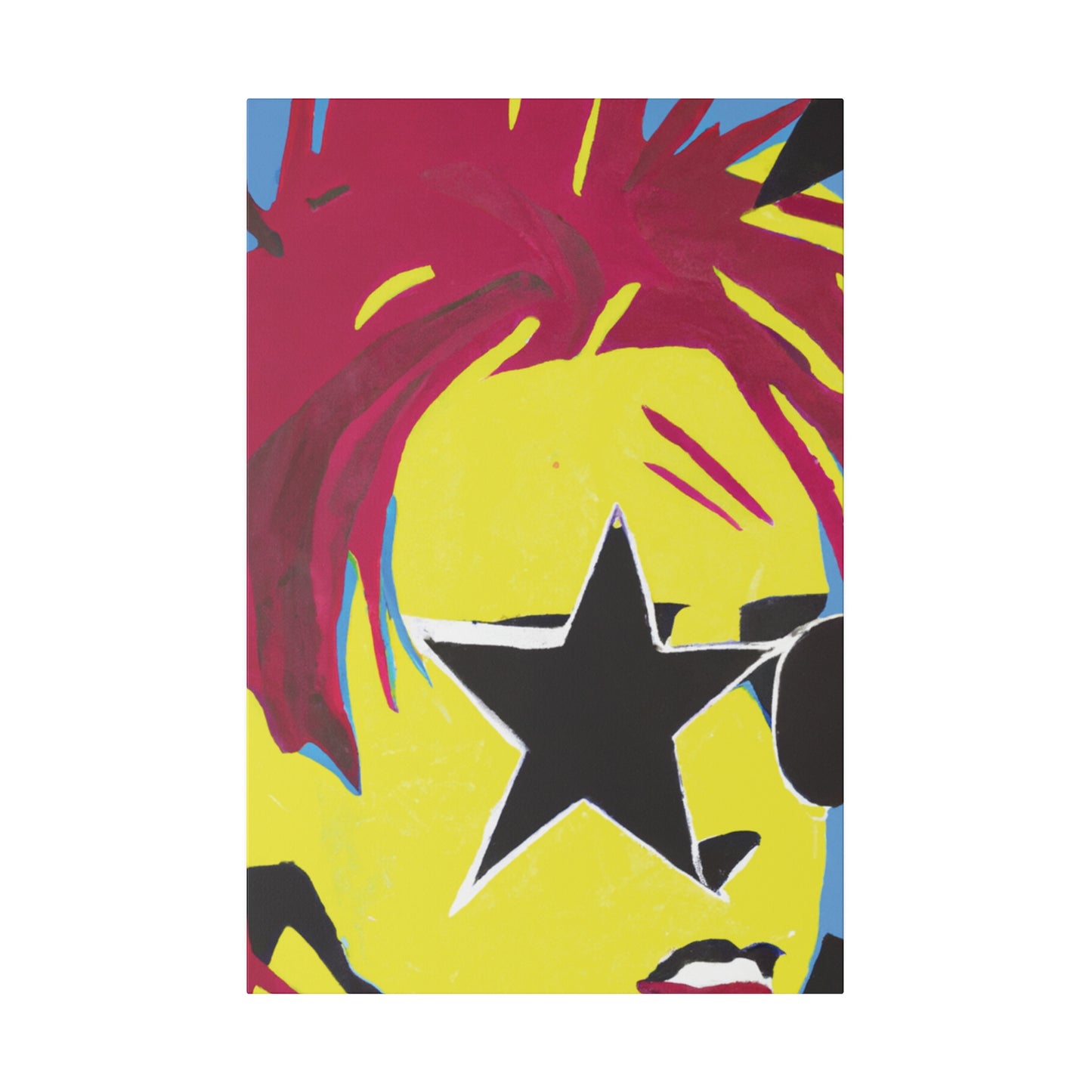 5063P - Rockstar Painting Print | Face | Abstract | Poster | Home Decor | Wall Art | Music Art | Canvas