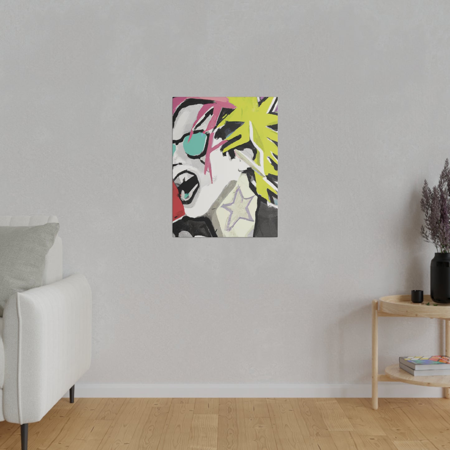 9589K - Rockstar Painting Print | Face | Abstract | Poster | Home Decor | Wall Art | Music Art | Canvas