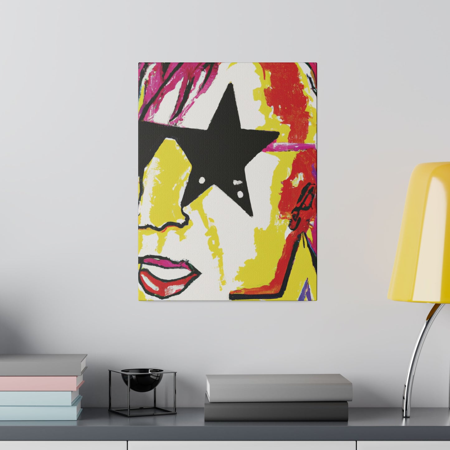 5698R - Rockstar Painting Print | Face | Abstract | Poster | Home Decor | Wall Art | Music Art | Canvas
