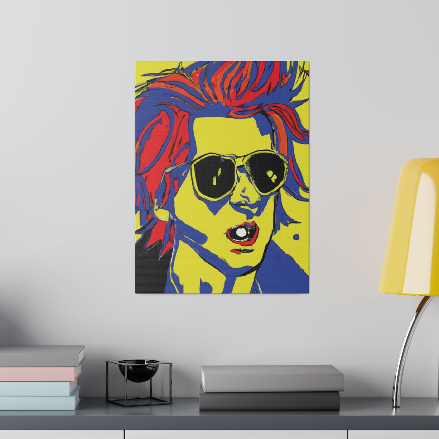 7446Z - Rockstar Painting Print | Face | Abstract | Poster | Home Decor | Wall Art | Music Art | Canvas