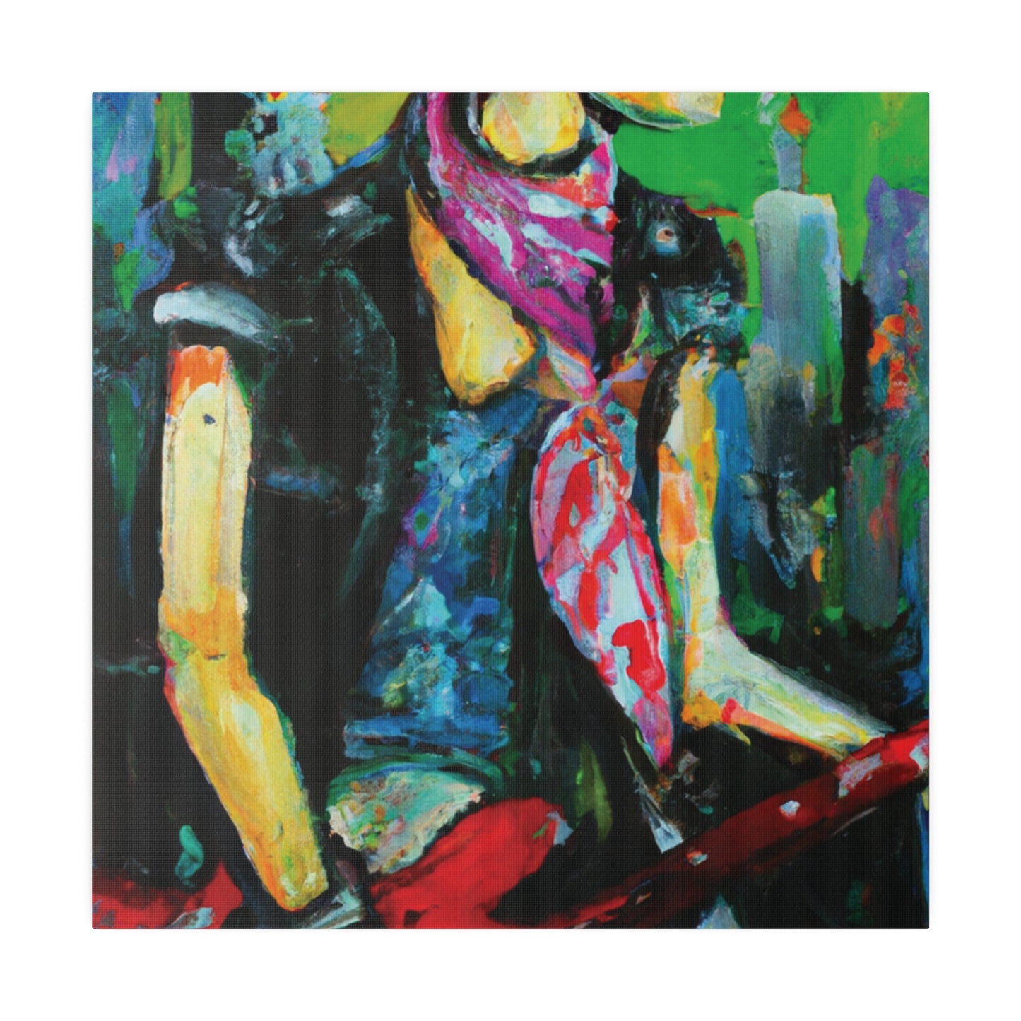 5198V - Rockstar Oil Painting Style Print | Poster | Home Decor | Wall Art | Music Art | Canvas