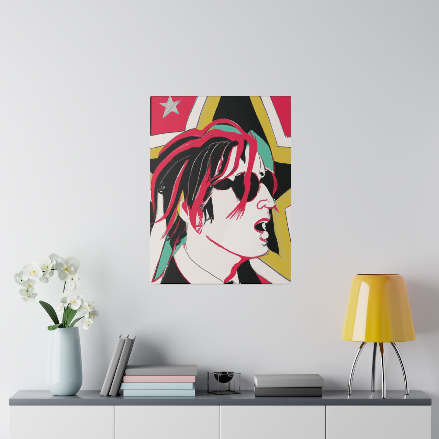 7132H - Rockstar Painting Print | Face | Abstract | Poster | Home Decor | Wall Art | Music Art | Canvas