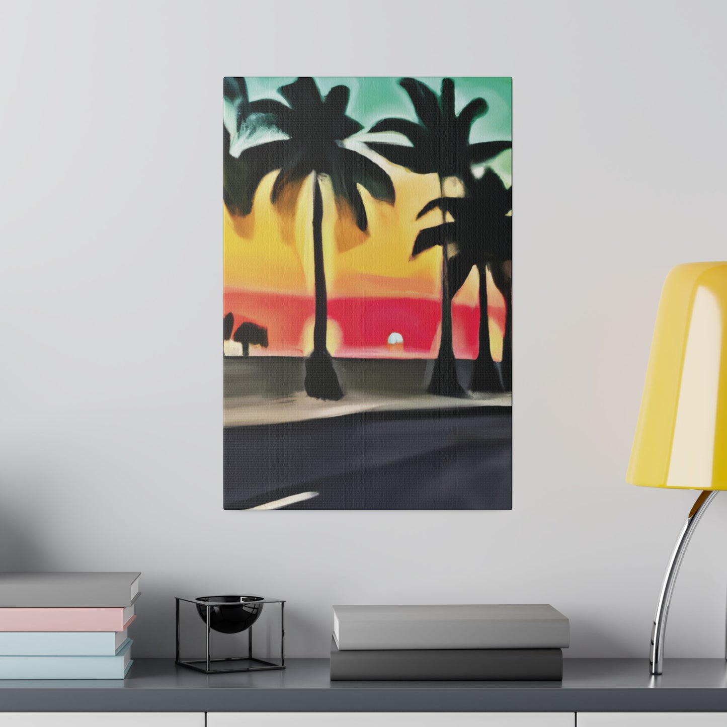 6057U - Miami Beach Sunset Painting Print | Miami | Beach | Sunset | Poster | Home Decor | Wall Art | Canvas