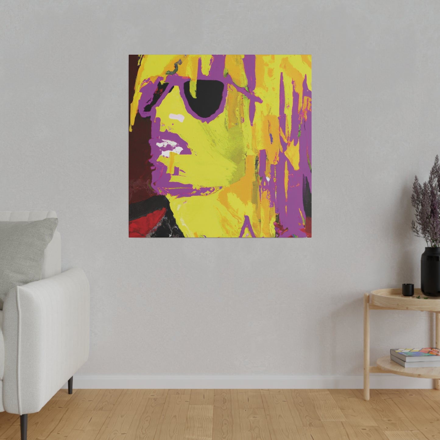 138G - Rockstar Painting Print | Face | Abstract | Poster | Home Decor | Wall Art | Music Art | Canvas