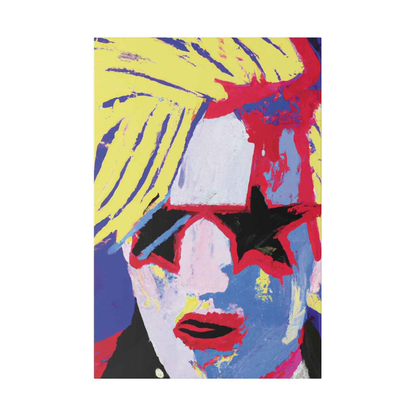 4762T - Rockstar Painting Print | Face | Abstract | Poster | Home Decor | Wall Art | Music Art | Canvas