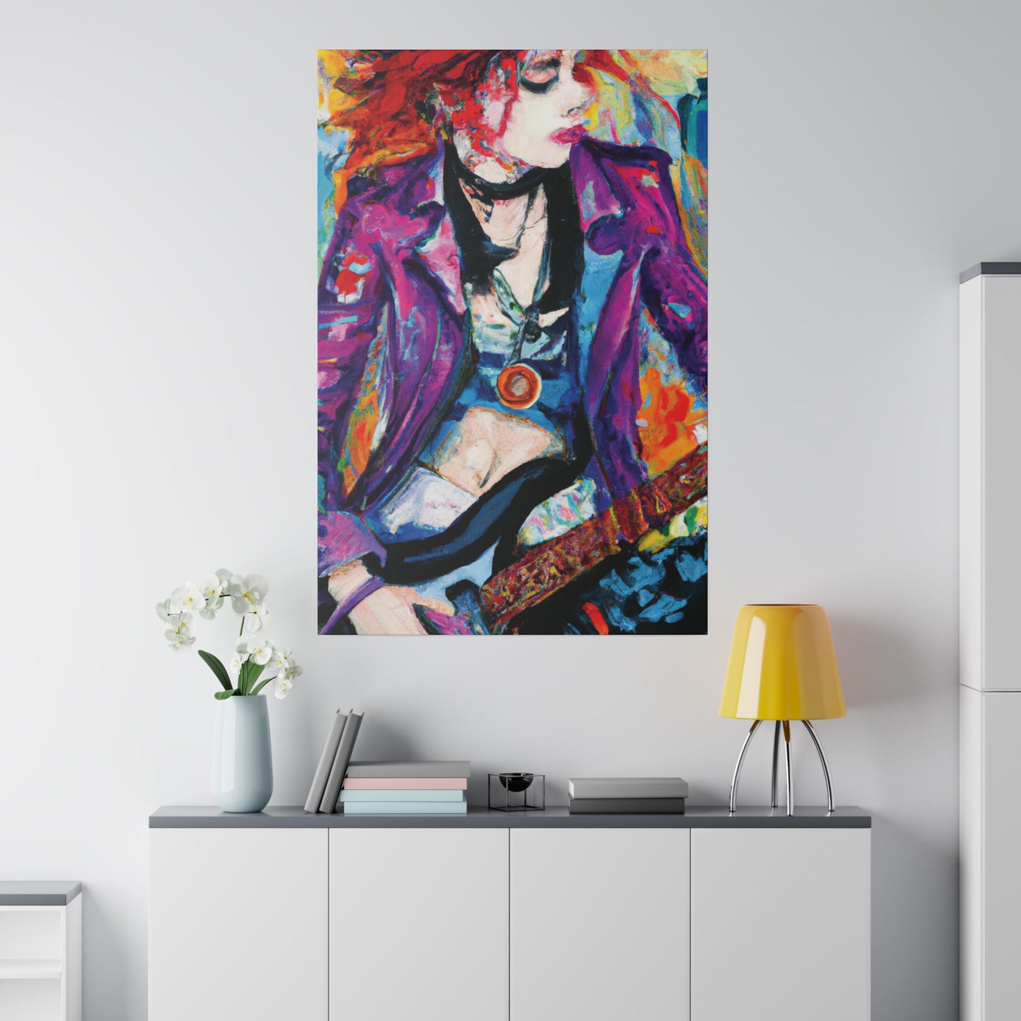 9712Y - Rockstar Oil Painting Style Print | Poster | Home Decor | Wall Art | Music Art | Canvas