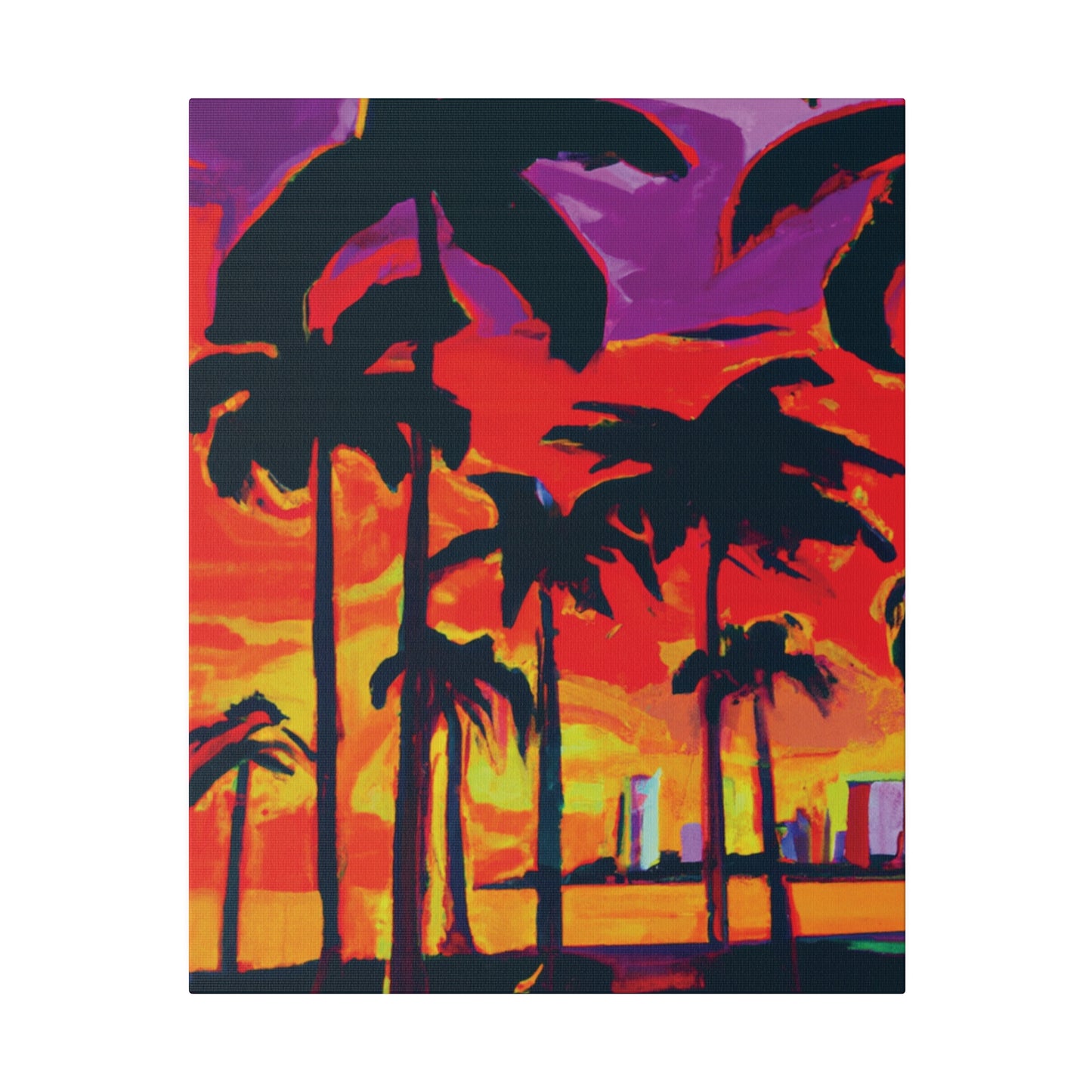 3128K - Miami Beach Sunset Painting Print | Miami | Beach | Sunset | Poster | Home Decor | Wall Art | Canvas