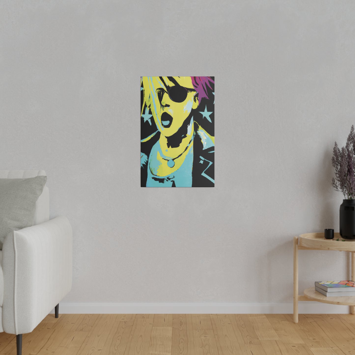 432K - Rockstar Painting Print | Face | Abstract | Poster | Home Decor | Wall Art | Music Art | Canvas