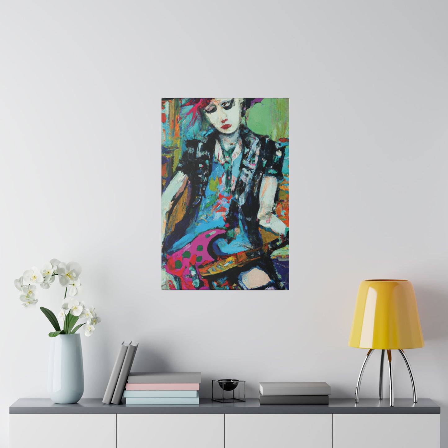 8725A - Rockstar Oil Painting Style Print | Poster | Home Decor | Wall Art | Music Art | Canvas