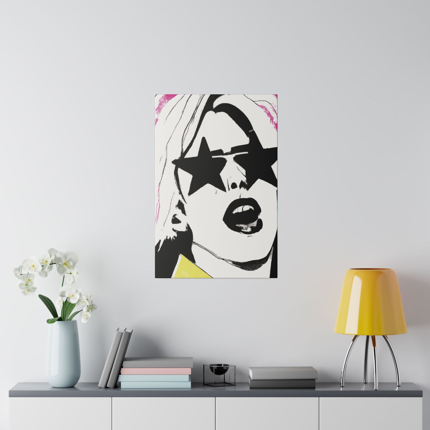 9438E - Rockstar Painting Print | Face | Abstract | Poster | Home Decor | Wall Art | Music Art | Canvas