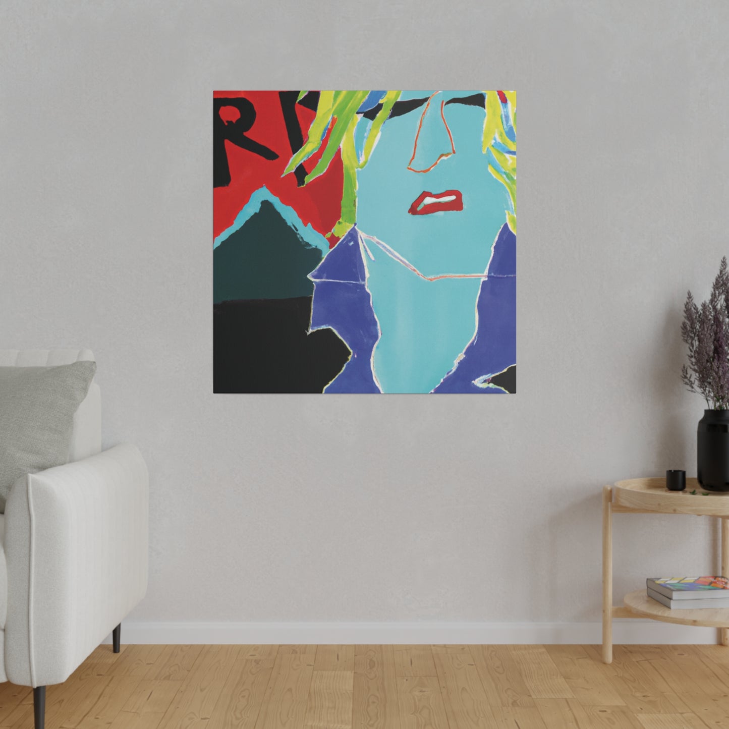 7168U - Rockstar Painting Print | Face | Abstract | Poster | Home Decor | Wall Art | Music Art | Canvas