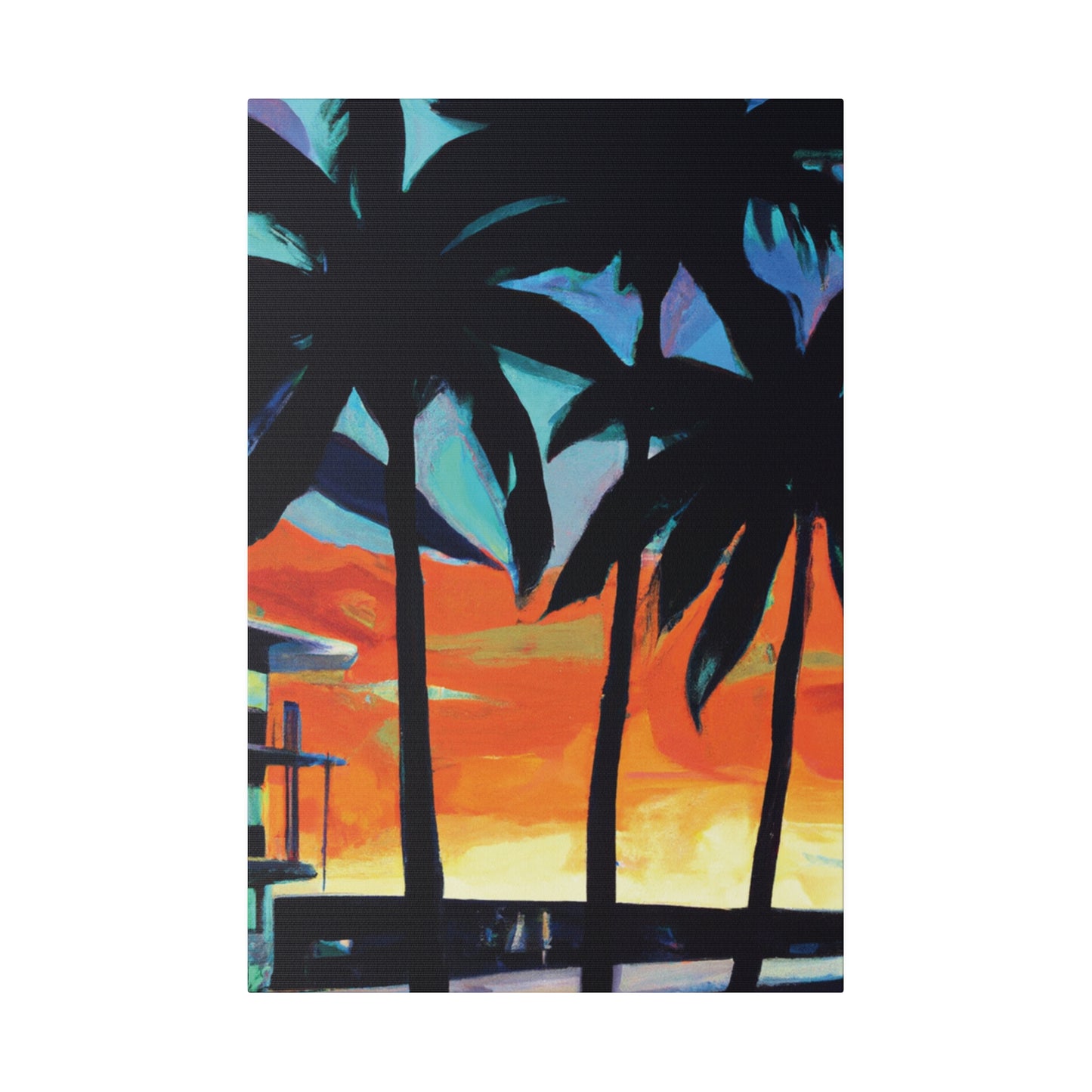 4567W - Miami Beach Sunset Painting Print | Miami | Beach | Sunset | Poster | Home Decor | Wall Art | Canvas