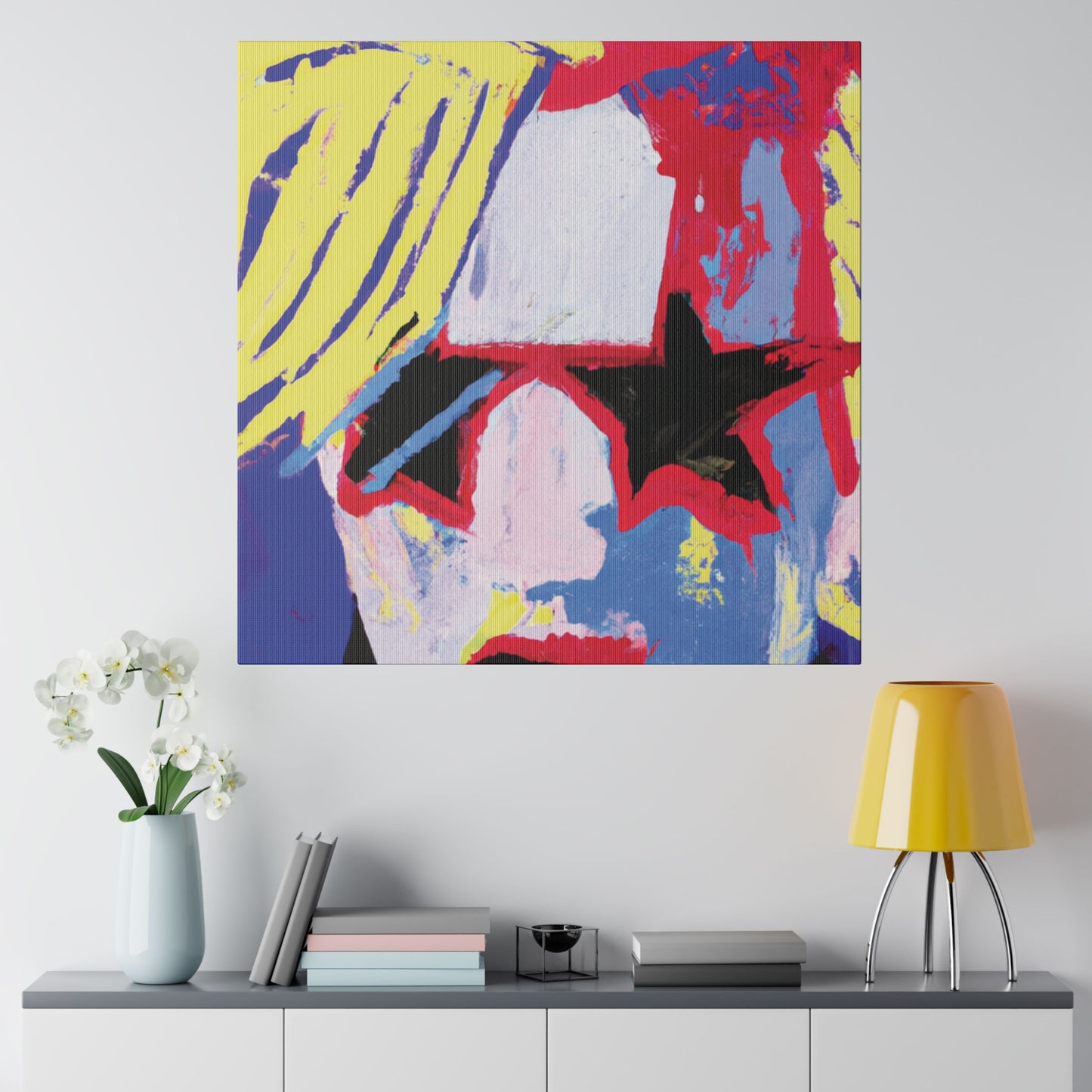 4762T - Rockstar Painting Print | Face | Abstract | Poster | Home Decor | Wall Art | Music Art | Canvas
