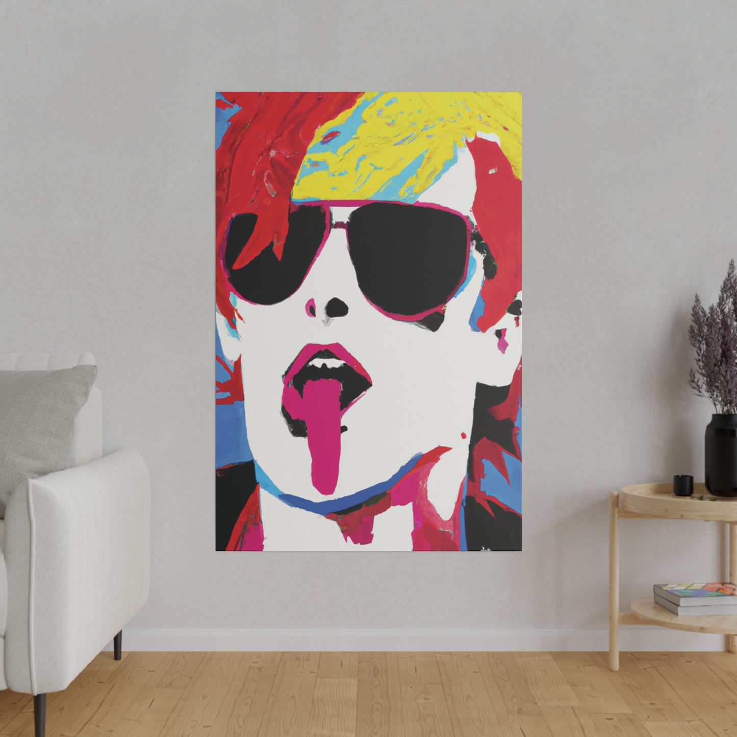 8381F - Rockstar Painting Print | Face | Abstract | Poster | Home Decor | Wall Art | Music Art | Canvas