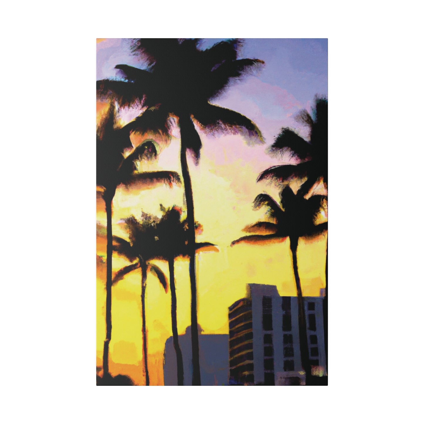 9691V - Miami Beach Sunset Painting Print | Miami | Beach | Sunset | Poster | Home Decor | Wall Art | Canvas