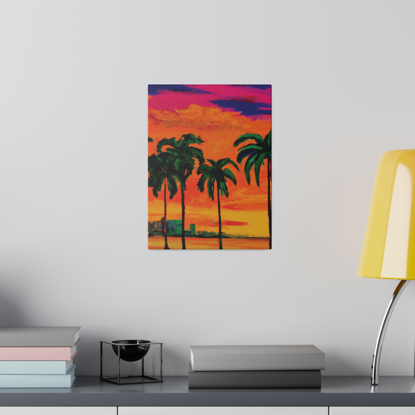 7389Y - Miami Beach Sunset Painting Print | Miami | Beach | Sunset | Poster | Home Decor | Wall Art | Canvas