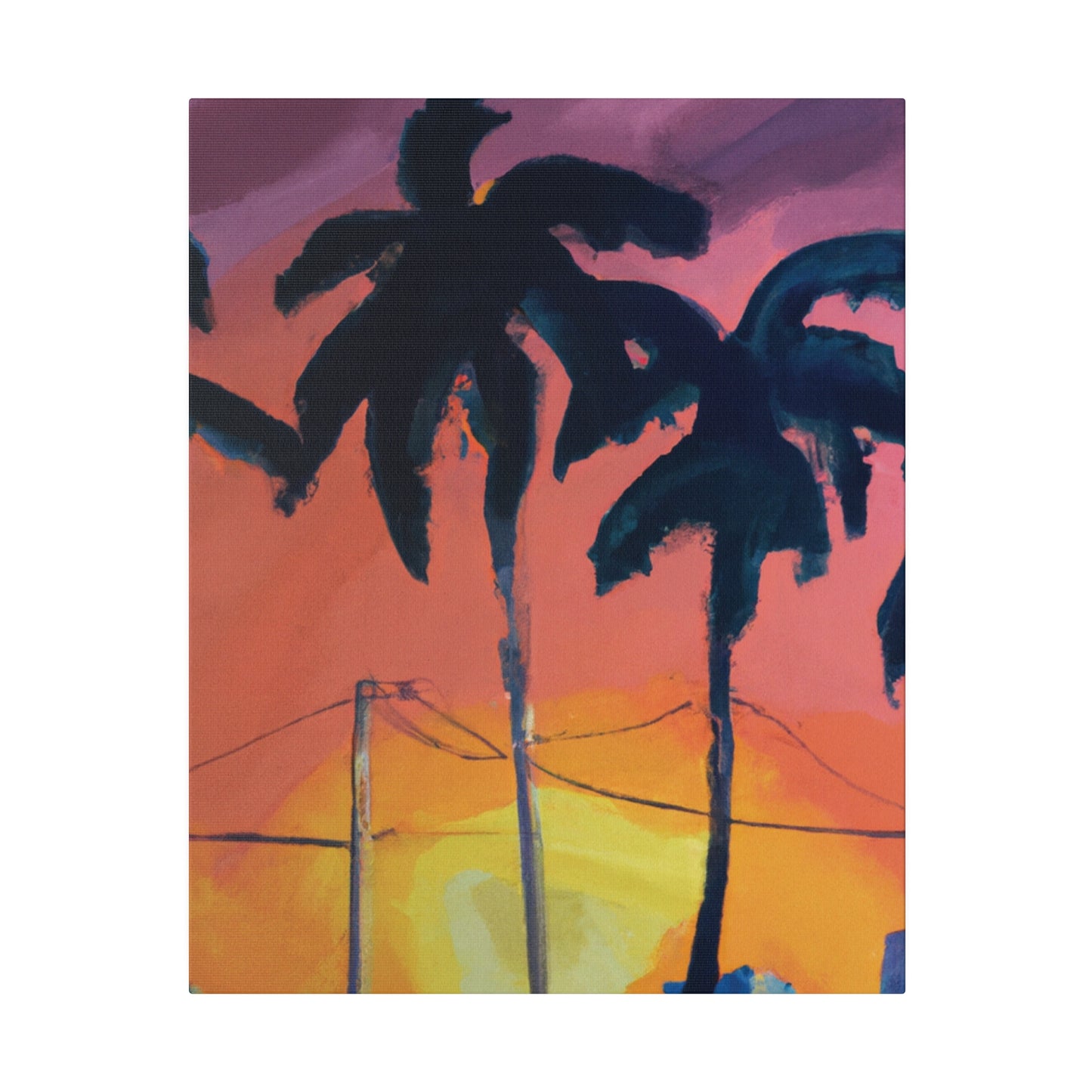 2524F - Miami Beach Sunset Painting Print | Miami | Beach | Sunset | Poster | Home Decor | Wall Art | Canvas