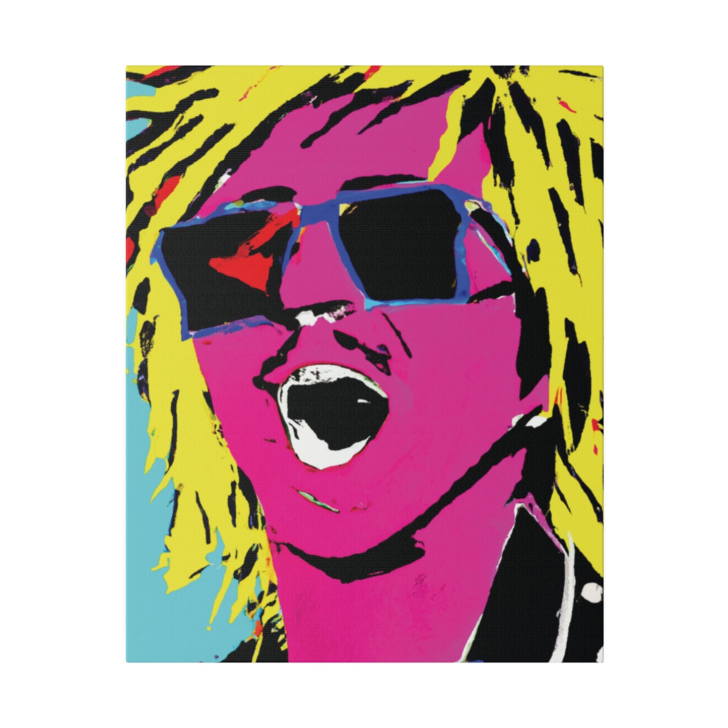 8376W - Rockstar Painting Print | Face | Abstract | Poster | Home Decor | Wall Art | Music Art | Canvas