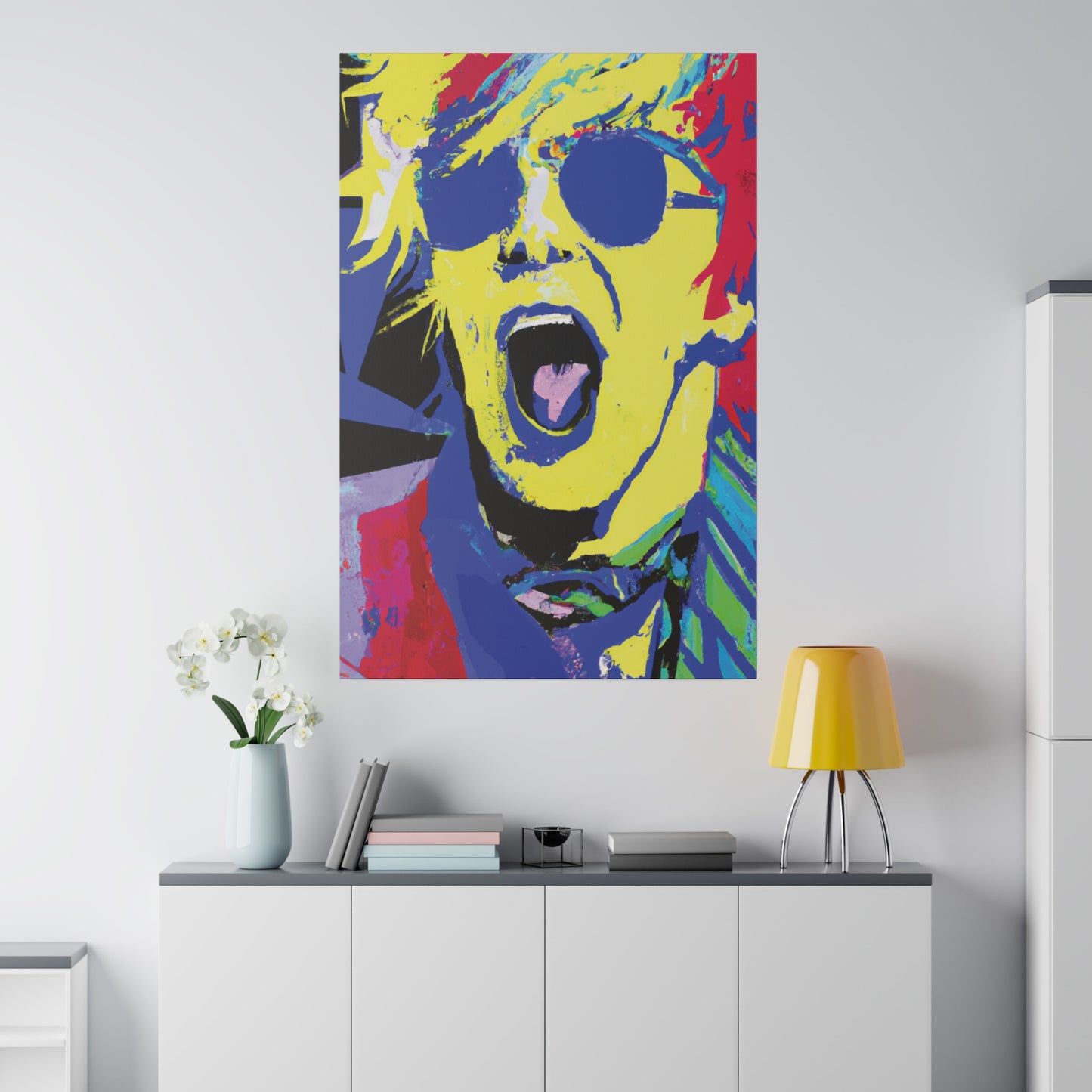 7451T - Rockstar Painting Print | Face | Abstract | Poster | Home Decor | Wall Art | Music Art | Canvas
